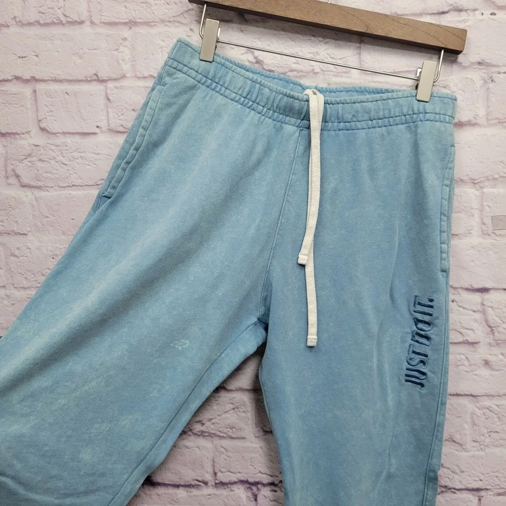 Nike Sportswear‎ JDI Washed French Terry Sweatpants Blue Mens Small CJ6361-424